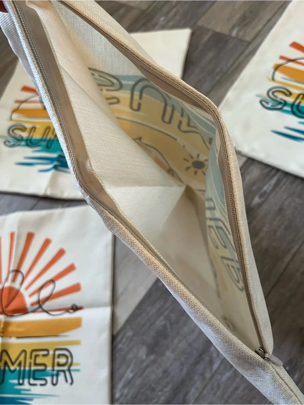 New! (4 pillow covers) Summer Hello Sunshine 2-18x18, 2-16x16